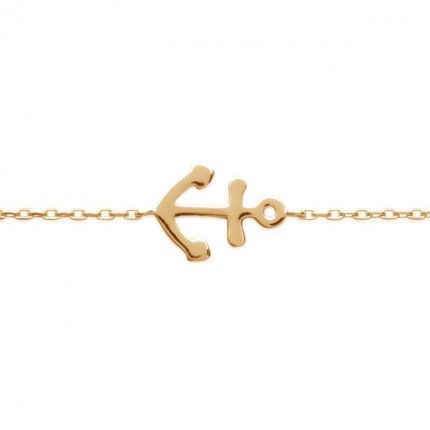 Gold Plated Bracelet with Anchor, 12mm-10mm / 16cm-18cm.