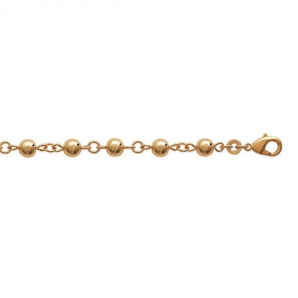 Gold Plated Bracelet with Balls 6mm, 18cm.