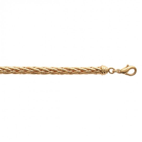 Gold Plated Bracelet Rope Mesh 5mm, 19cm.
