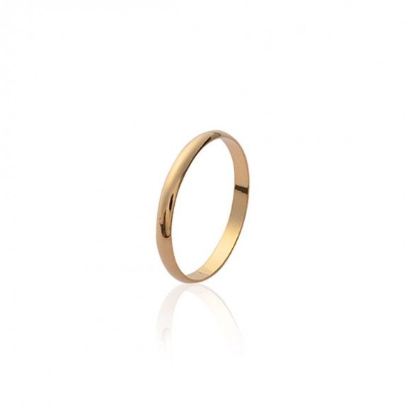 Gold Plated Flat Wedding Ring 3mm.