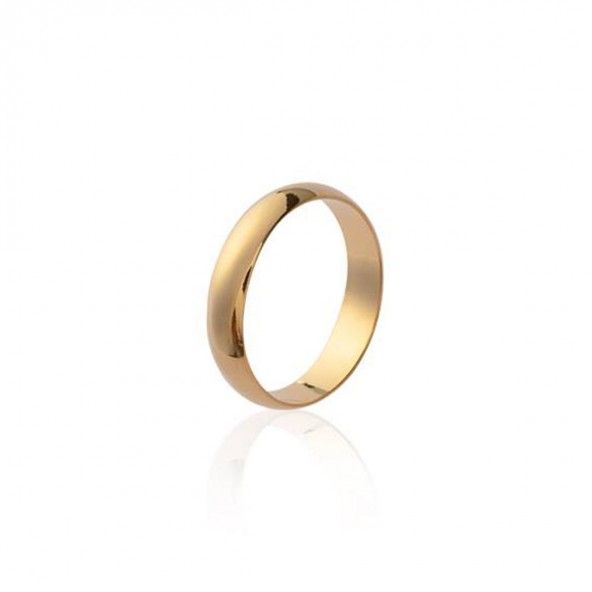 Gold Plated Flat Wedding Ring 4mm.