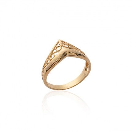 Gold Plated Ring with Crown shape 10mm.