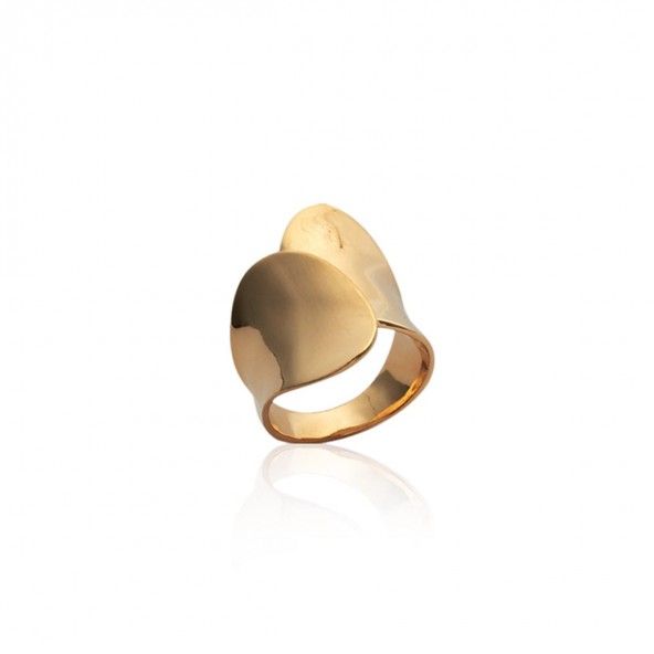 Gold plated Ring Interlaced 23mm.