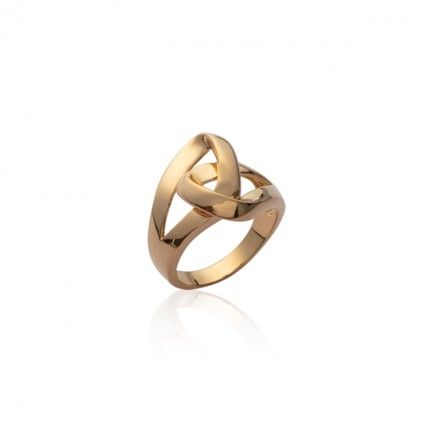 Gold Plated Ring knot shape 20mm.