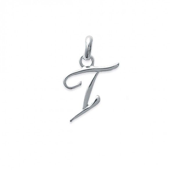 Pendant cursive letter I initial name in Silver 925/1000