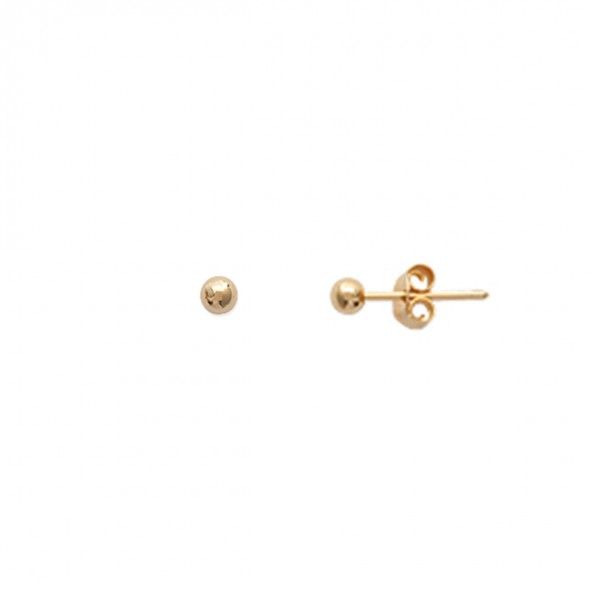 Gold Plated Earings Ball shape 3mm.