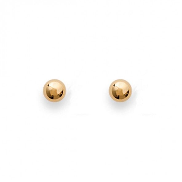Gold Plated Earings Ball shape 4mm.