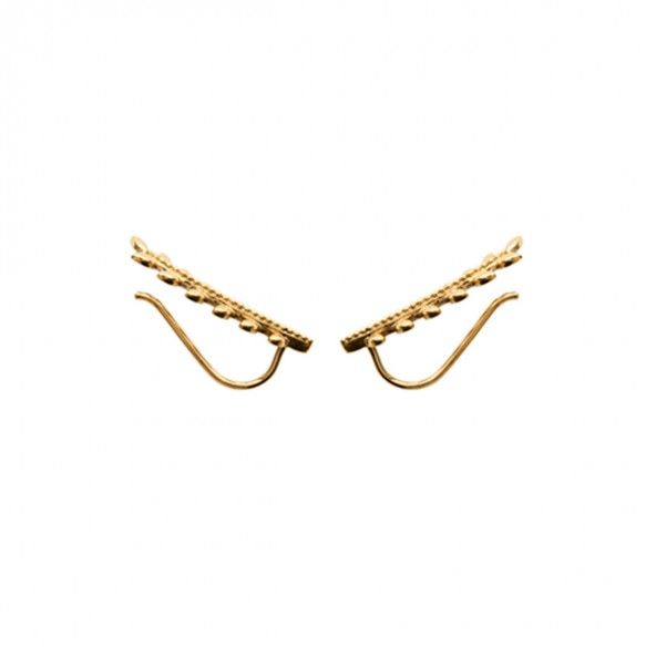 Gold Plated Earrings Contours leaf shape 7mm / 23mm.