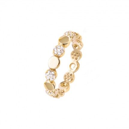 Gold Plated Ring with zirconia 4mm.
