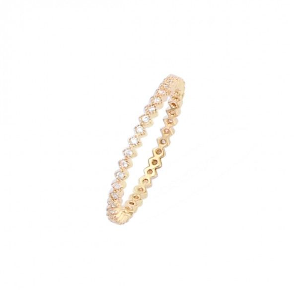 Gold Plated Ring with zirconia 2mm.