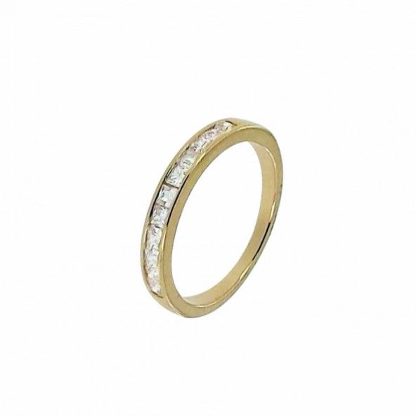 Gold Plated Ring with zirconia 4mm.