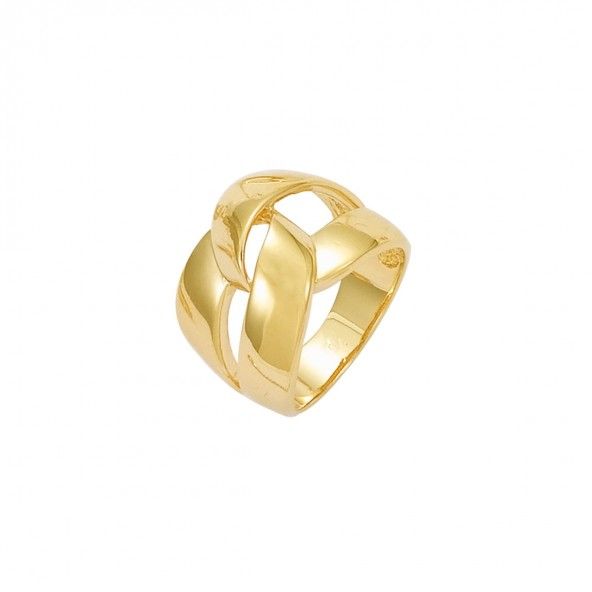 Gold Plated Ring interlaced 15mm.