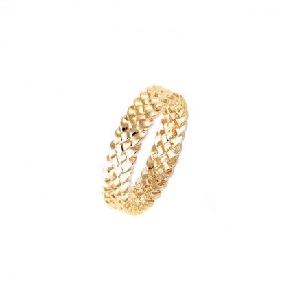Gold Plated Ring in braid 5mm.