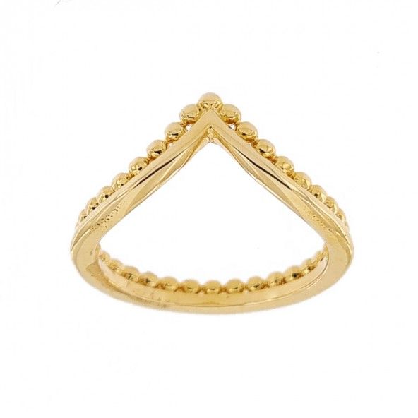 Gold Plated Ring V shaped 7mm.