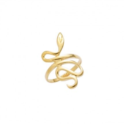 Gold Plated Ring snake shape 28mm.