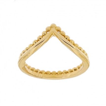 Gold Plated Ring V shaped 7mm.