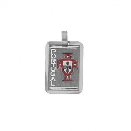 925/1000 Silver square pendant with Portuguese Federation Symbol 25mm/18mm.