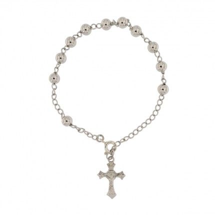 925/1000 Silver Bracelet Silk Thread  Saint Fatima 16mm.