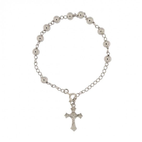 925/1000 Silver Bracelet Silk Thread  Saint Fatima 16mm.