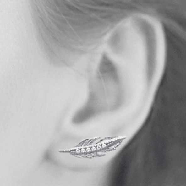 925/1000 Silver Ear Contour Earrings 15mm.