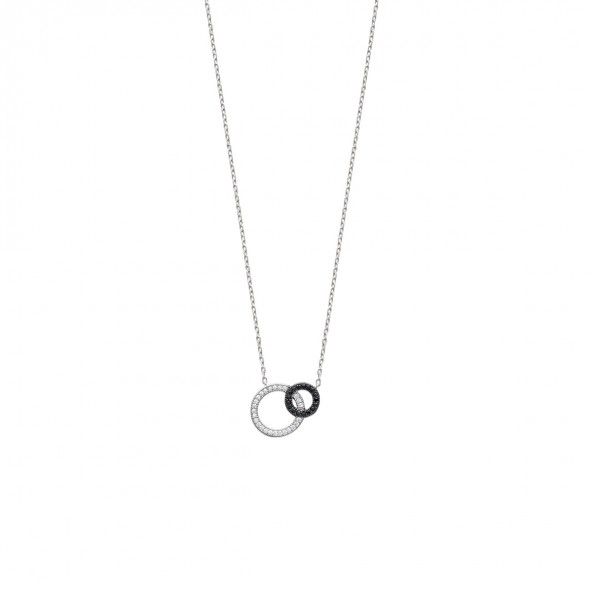 925/1000 Silver Two circles Necklace 45cm.
