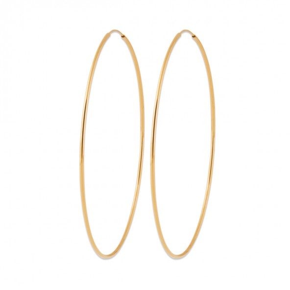 Gold Plated Hoops Oval 80mm.
