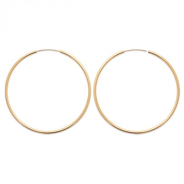 Gold Plated Hoops Oval 60mm.