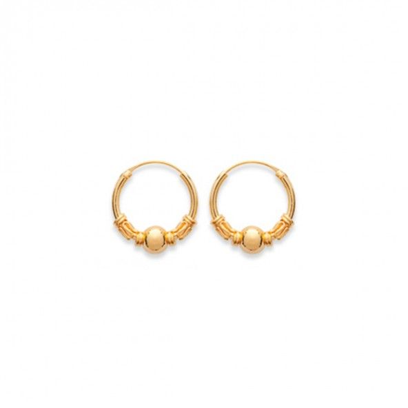Gold Plated Bali Hoops 16mm.
