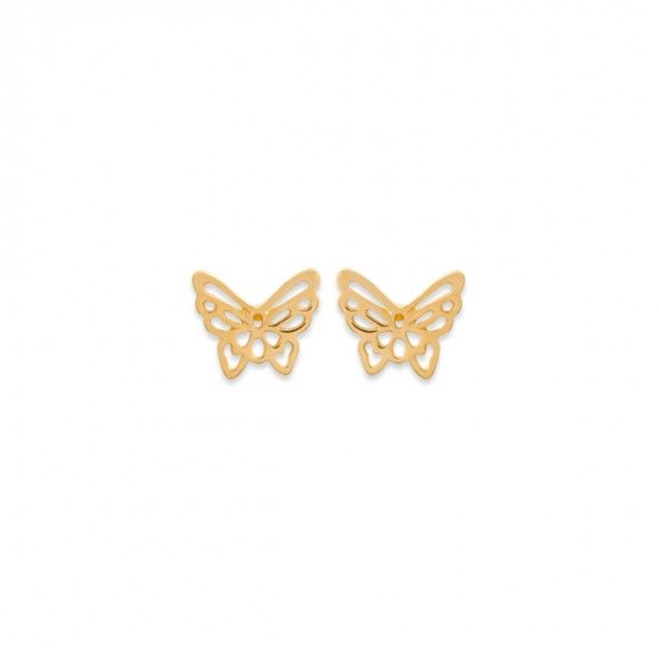 Gold Plated Butterfly Earrings 9mm.