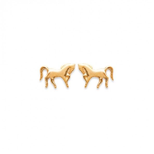 Gold Plated Horse Earrings 7mm.