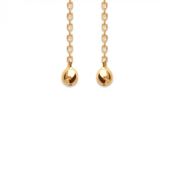 Gold Plated Pendant Earring with Balls 13cm.