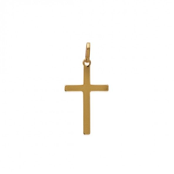 Gold Plated Cross Pendent 27mm.