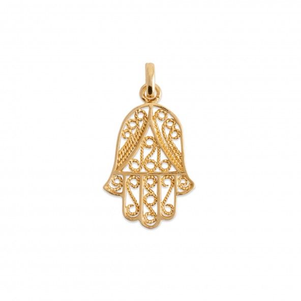 Gold Plated Hand of Fatma Pendent 28mm.