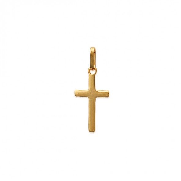 Medaille Croix Plaqué Or 21mm.
