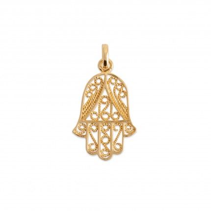 Gold Plated Hand of Fatma Pendent 28mm.