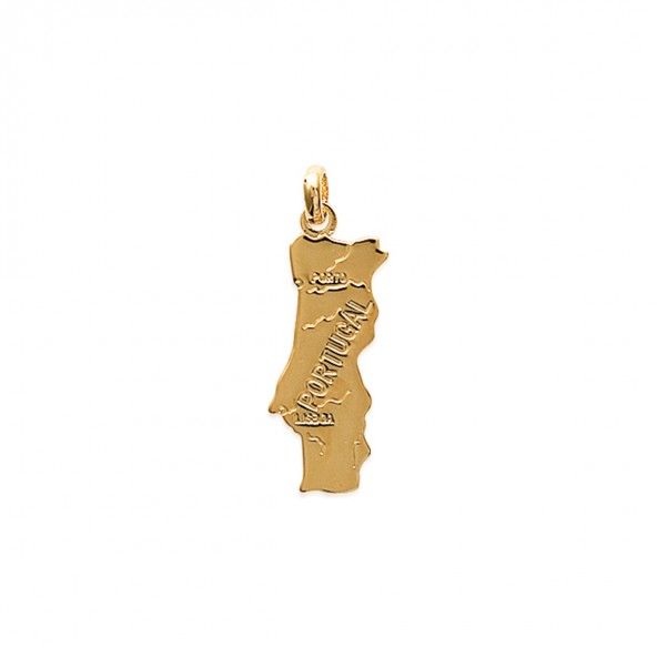 Gold Plated Portugal Map Pendent 27mm.
