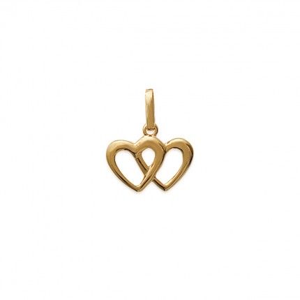 Gold Plated Two Heart Pendent 12mm.
