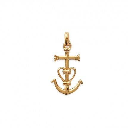 Medaille Ancre Plaqu Or 22mm.