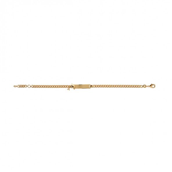Gold Plated Bracelet with Plate 14cm+2cm.