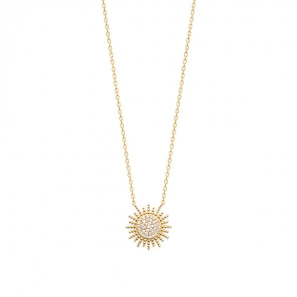 Gold Plated Sun Necklace 45cm.