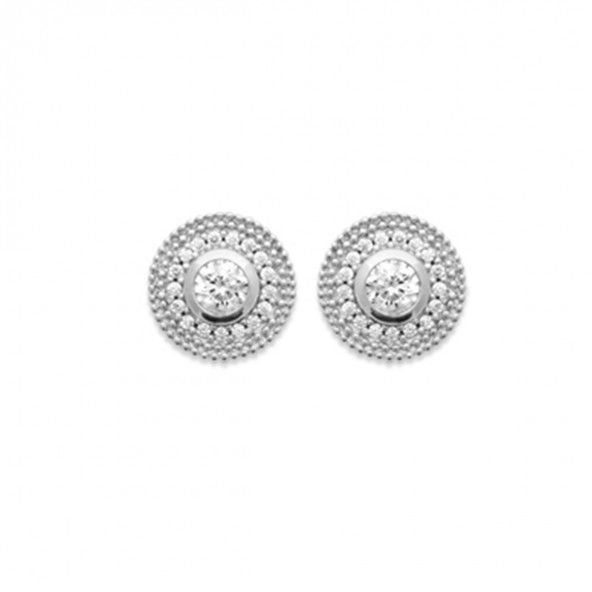 925/1000 Silver Round Earring 8mm.
