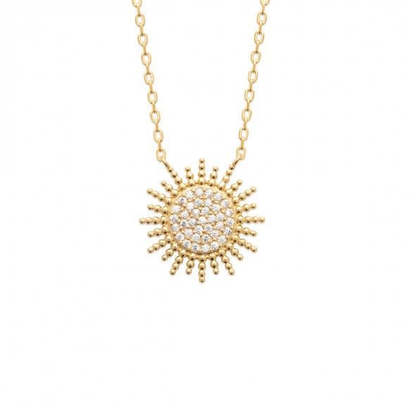 Gold Plated Sun Necklace 45cm.