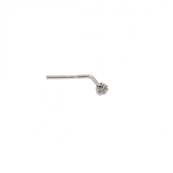 Piercing Ouro Branco 375/1000 2mm.