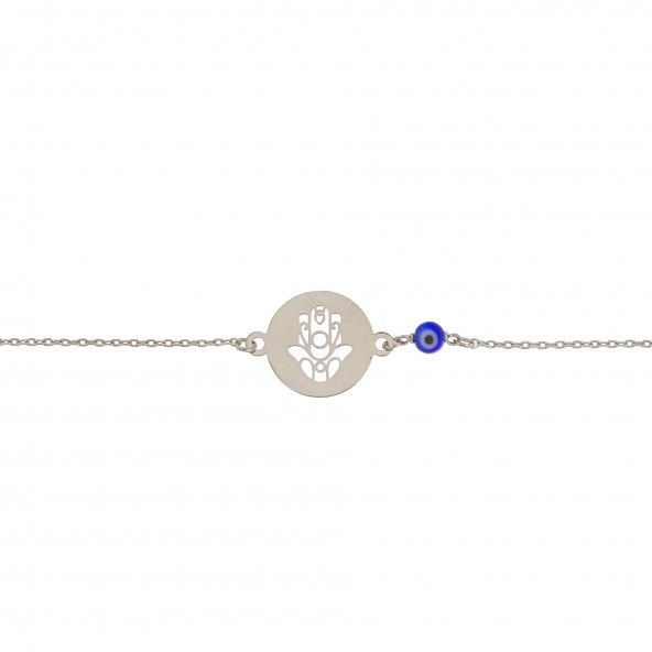 Bracelet Main de Fatma Argent 925/1000 18cm+2,5cm.