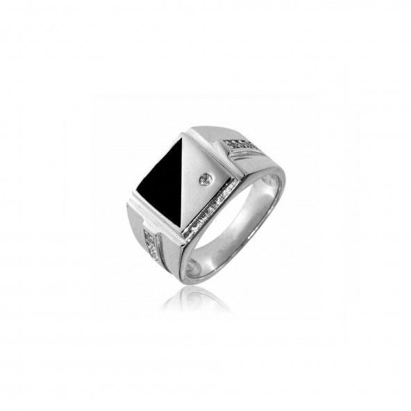 925/1000 Silver enamel Ring with Zirconium