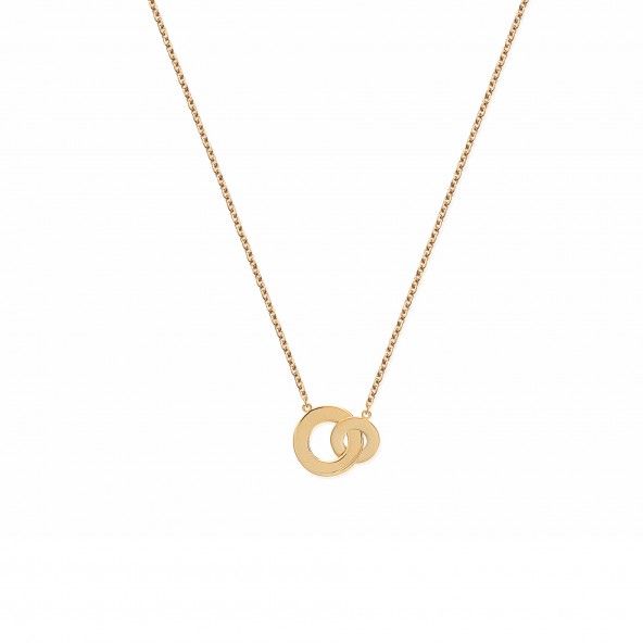 Gold Plated Necklace Double Circle