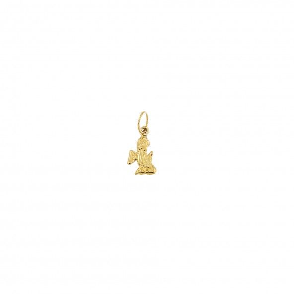 375/1000 Gold Angel Pendent 12mm.