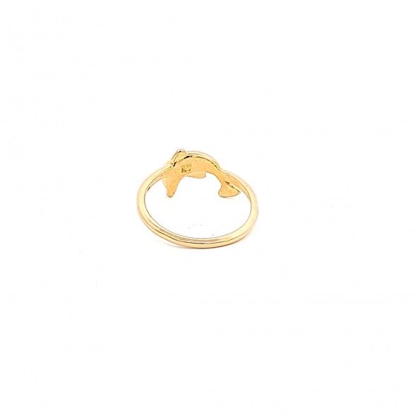 Gold Plated Ring dolphin shape 10mm.
