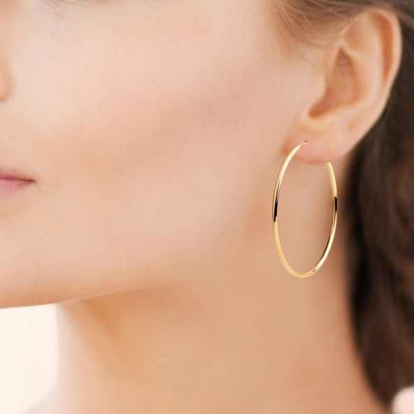 Gold Plated Hoops Oval 40mm.