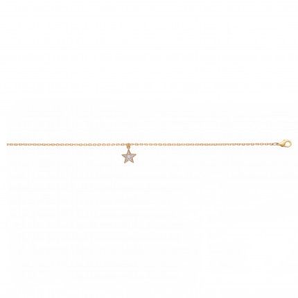 Zirconium Star Anklet Gold Plated